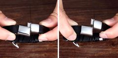 Camerazar Pánsky čierny kožený náramok s magnetickým zapínaním, dĺžka 21,5 cm, materiál ekokoža a oceľ
