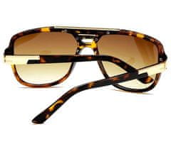 Camerazar Retro pilotné slnečné okuliare pre mužov, zlatá farba, UV filter 400 Cat 3, veľkosť 54-65-15 mm
