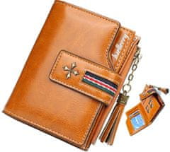 Camerazar Dámska retro peňaženka, hnedá, ekologická umelá koža, 9x12x3 cm