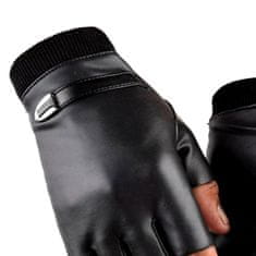 Camerazar Pánske kožené jazdecké a športové palčiaky, čierne, univerzálna veľkosť, 100% polyuretán