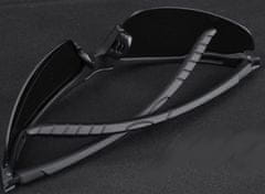 Camerazar Pánske športové slnečné okuliare s polarizačným, čiernym, kovovým rámom a filtrom UV 400 cat 3