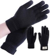 Camerazar Pánske zimné rukavice s dotykovou funkciou, čierne, akrylová priadza, univerzálna veľkosť