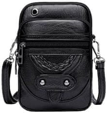 Camerazar Vintage taška na telefón s peňaženkou, čierna, 19x13x6 cm