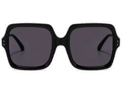 Camerazar Unisex slnečné okuliare s veľkými štvorcovými šošovkami, čierne, plastový rám, filter UV400 Cat.3