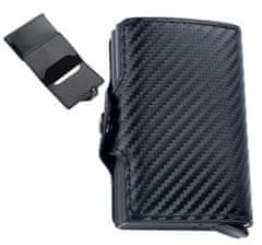 Camerazar Elegantná pánska peňaženka z ekokože s ochranou proti krádeži, čierna, 7x10x2,5 cm
