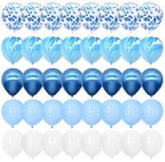 Camerazar Sada 40 modrých balónov s konfetami svadobná narodeninová párty