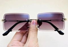 Camerazar Unisex slnečné okuliare Nerdy Kujonki, obdĺžnikové, kovový rám, ochrana proti UV žiareniu, 14,5 cm