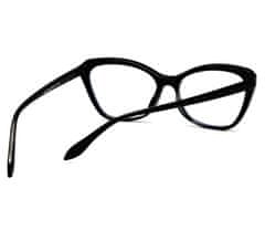 Camerazar Elegantné čierne mačacie okuliare s antireflexnými sklami, polykarbonát, 140x144 mm