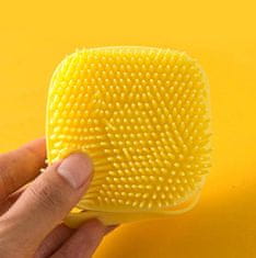 Camerazar Silikónové telové mydlo s dávkovačom, žlté, 7,5x8 cm