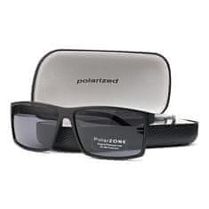Camerazar Pánske športové slnečné okuliare s UV polarizáciou a pevným puzdrom, matná čierna, sivé polarizačné šošovky