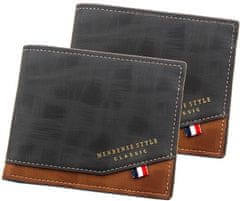 Camerazar Elegantná pánska peňaženka z ekologickej umelej kože, čierna, 11,5x9,5x1,5 cm