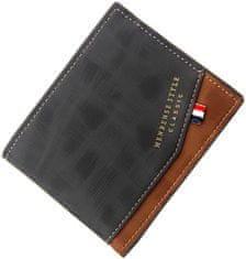 Camerazar Elegantná pánska peňaženka z ekologickej umelej kože, čierna, 11,5x9,5x1,5 cm