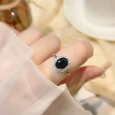 Flor de Cristal Strieborný prsteň Melanie s modrým zirkónom