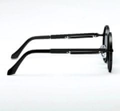 Camerazar Unisex slnečné okuliare Lenon, čierne kovové rámy, UV filter 400, šírka šošoviek 47 mm
