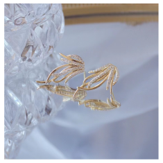 Flor de Cristal Flamenco Mystique 14K pozlátené náušnice z chirurgickej ocele, elegantné a štýlové, zlatá farba