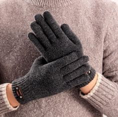 Camerazar Pánske zimné rukavice, sivá melanž, 100% akrylová priadza, univerzálna veľkosť