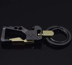 Camerazar Pánsky prívesok na kľúče s otváračom na fľaše a karabínkou, kov, dĺžka 8,3 cm - šírka 2,3 cm