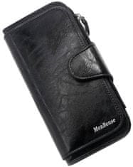 Camerazar Veľká dámska peňaženka z kvalitnej umelej kože, čierna, 19x10x2 cm