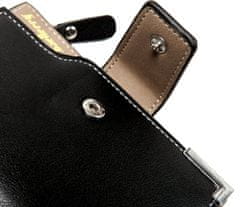 Camerazar Elegantná pánska peňaženka z ekokože, čierna, 19 priehradiek, 12,5x9,5x2,5 cm