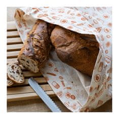 Pebbly Vrecko , NBA214, na chlieb, org.bavlna, XL 45 x 50 cm, krémová/hnedá