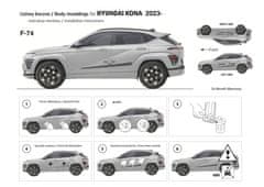 Rider Ochranné lišty bočných dverí, Hyundai Kona II, 2023- ,