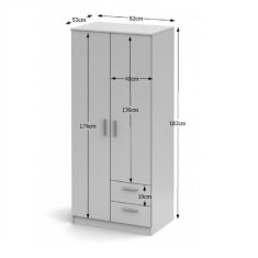 KONDELA Skriňa dvojdverová, biela, NOKO-SINGA 81