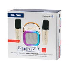 Blow Reproduktor prenosný BLUETOOTH BLOW KARAOKE RGB +2 mikrofóny 10W