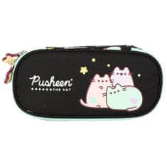 WOWO Pastelová školská penaženka Pusheen s klapkou, spevnená, ideálna na písacie potreby a školské pomôcky, objem 0,67 l