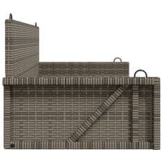 Vidaxl Hojdacia lavica sivá 119x56x48 cm polyratan