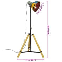 Vidaxl Podlahová lampa 25 W viacfarebná 75x75x90-150 cm E27