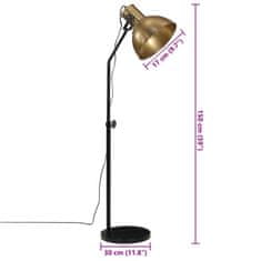 Vidaxl Podlahová lampa 25 W starožitná mosadzná 30x30x90-150 cm E27