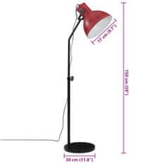 Vidaxl Podlahová lampa 25 W šmuhovaná červená 30x30x90-150 cm E27