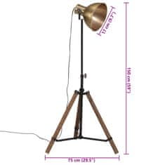 Vidaxl Podlahová lampa 25 W starožitná mosadzná 75x75x90-150 cm E27