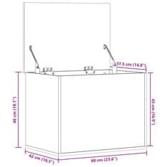 Vidaxl Úložný box dymový dub 60x42x46 cm kompozitné drevo