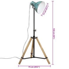 Vidaxl Podlahová lampa 25 W šmuhovaná modrá 75x75x90-150 cm E27