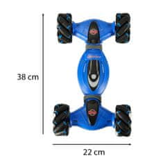 WOWO Diaľkové Ovládanie Autíčko - RC Stunts 2v1 Modré Autíčko na Diaľkové Ovládanie s 360 Tanečným Kúskom