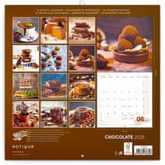 Notique Poznámkový kalendár Čokoláda 2025, voňavý, 30 x 30 cm