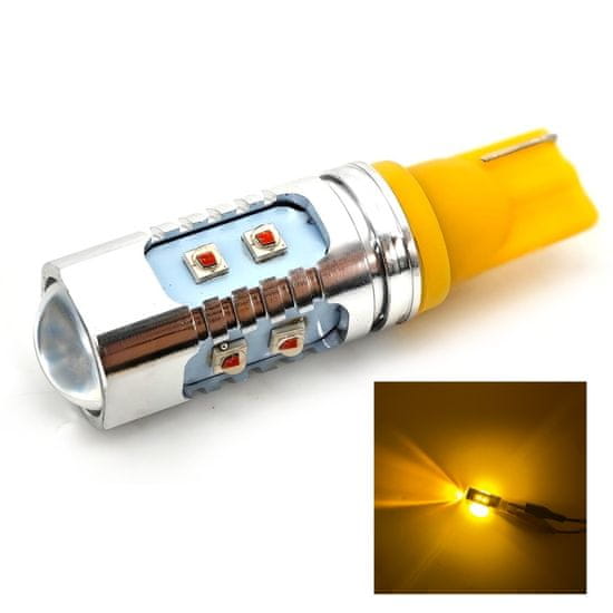 motoLEDy W16W LED žiarovka T15 12-24V CANBUS oranžová USA prepichuje (oranžové) červené tienidlo lampy