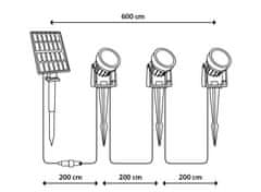 LUMILED 3x Solárny záhradný reflektor LED bodové svietidlo do zeme RAGUS IP65