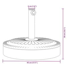 Vidaxl Podstavec pod slnečník pre Ø38/48 mm tyče 25 kg kruh