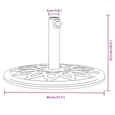 Vidaxl Podstavec pod slnečník pre Ø38/48 mm tyče 12 kg kruh