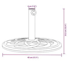 Vidaxl Podstavec pod slnečník pre Ø38/48 mm tyče 12 kg kruh