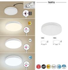 Rabalux LED vonkajšie stropné svietidlo TARTU 18W | 1800lm | 2800-6000K CCT | IP44 - biela