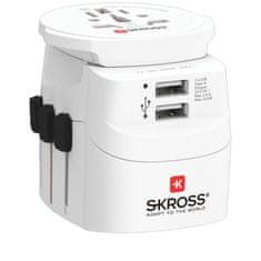 Skross PRE Light USB World, UK+USA+Austrália/Čína, 2x USB-A, vr. adaptéra ostatných vidlíc