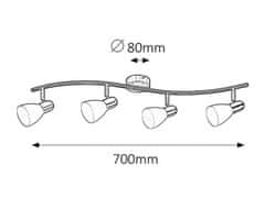 Rabalux SOMA stropné bodové svietidlo 4x40W | E14, 6304