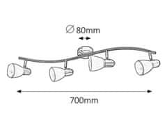 Rabalux SOMA stropné bodové svietidlo 4x40W | E14, 6309