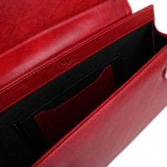 Dámska kožená listová kabelka 15205 červená