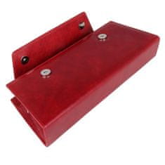 Dámska kožená listová kabelka 15205 červená