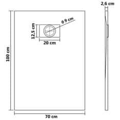 Vidaxl Sprchová vanička SMC hnedá 100x70 cm