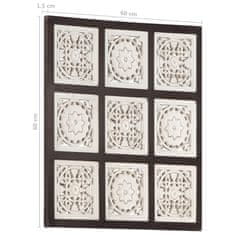 Vidaxl Ručne vyrezávaný nástenný panel MDF 60x60x1,5 cm hnedý a biely